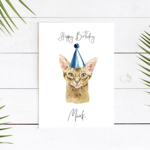 Abyssinerie personnalisée - Carte d’anniversaire de chat - Carte d’amour de chat Carte de propriétaire de chat, Carte d’anniversaire drôle, Carte d’amour de chat Carte de propriétaire de chat, Carte de chat mignon