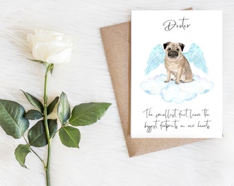 Personalised Pug  - dog sympathy card -dog lovers card dog owner card, dog lover card dog owner card dog loss card, pet loss