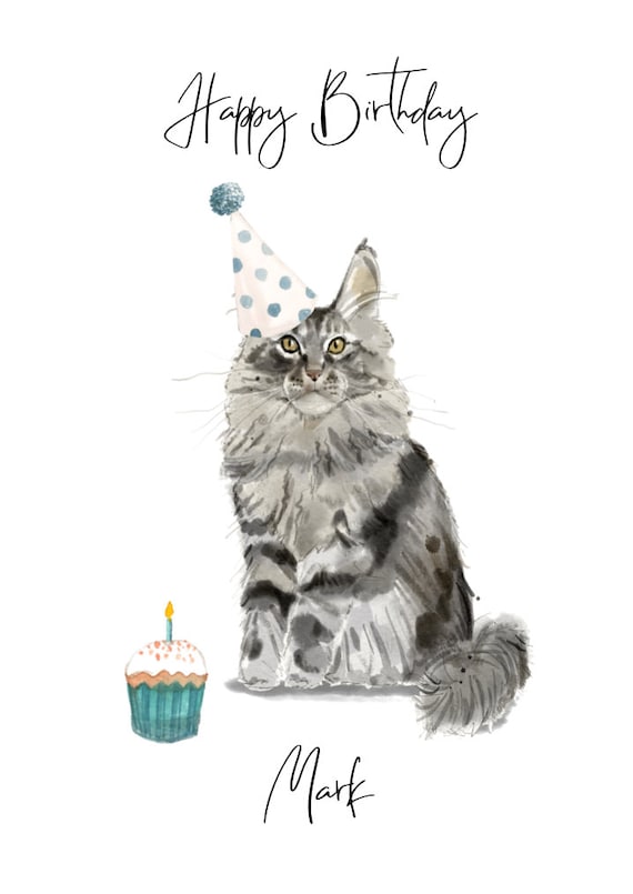 CUBACO Geburtstagskarte Katze – Liebevoll Gestaltete Grußkarte 13x17,8 Cm Für Familie & Freunde