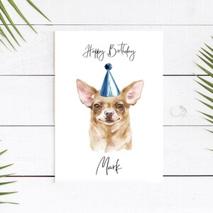 Gepersonaliseerde Chihuahua - hond Verjaardagskaart -hondenliefhebbers kaart hond eigenaar kaart, hond minnaar kaart hond eigenaar kaart Leuke hond kaart