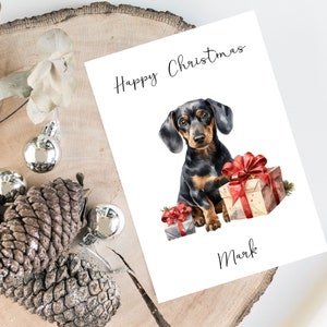 Gepersonaliseerde teckel - hond kerstkaart - hondenliefhebbers kaart kaart, grappige kerstkaart, hondenliefhebber kaart, hondenbezitter kaart Leuke hondenkaart