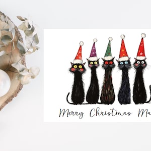 Groupe personnalisé de chats - Carte de Noël de chat - Carte d'amoureux des chats Carte de propriétaire de chat, carte de Noël amusante, carte de propriétaire de chat, carte de chat mignon