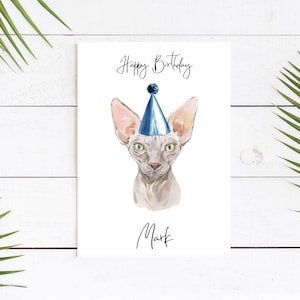 Chat Sphynx personnalisé - Carte d’anniversaire de chat - Carte d’amour de chat Carte de propriétaire de chat, Carte drôle, Carte d’amour de chat, Carte de propriétaire de chat, Carte de chat mignon