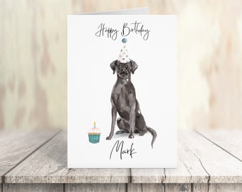 Personalised black labrador - dog Birthday card -dog lovers card dog owner card, dog lover card dog owner card Cute dog card