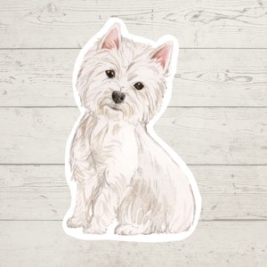 3 x Westie Vinyl stickers, dog mum sticker dog dad, dog lover gift, laptop sticker, bujo sticker, Bullet journal decal, watercolour