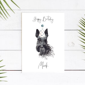 Terrier écossais personnalisé - carte d’anniversaire de chien - carte d’amour de chien carte de propriétaire de chien, carte d’amour de chien carte de propriétaire de chien Carte de propriétaire de chien mignon