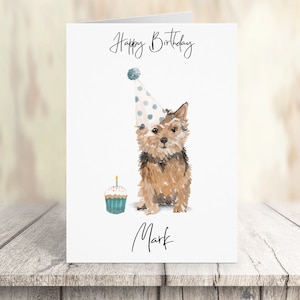 Personalisierte Norfolk Terrier - Hunde Geburtstagskarte - Hundeliebhaber Karte Hundebesitzer Karte, Hundeliebhaber Karte Hundebesitzer Karte Niedliche Hundekarte