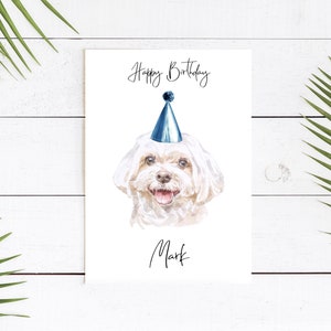 Maltais personnalisé - carte d’anniversaire de chien - carte d’amoureux de chien carte de propriétaire de chien, carte d’amour de chien carte de propriétaire de chien carte de chien mignon