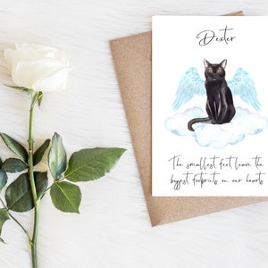 Gato negro de Bombay personalizado - Tarjeta de condolencias de gatos - Tarjeta de amantes de los gatos Tarjeta de dueño de gato, tarjeta de pérdida de mascotas, tarjeta de amante de gato, tarjeta de dueño de gato, gato lindo
