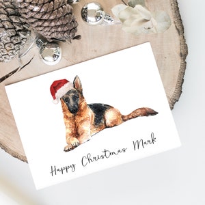Gepersonaliseerde Duitse herder - Hond Kerstkaart -hond liefhebbers kaart kaart, Grappige kerstkaart, hond lover kaart, hond eigenaar kaart Leuke hond kaart