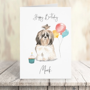 Personalisierte Shih tzu - Hunde Geburtstagskarte - Hundeliebhaber Karte Hundebesitzer Karte, Hundeliebhaber Karte Hundebesitzer Karte Süße Hundekarte