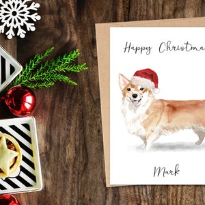 Personalisierte Corgis- Hunde Weihnachtskarte - Hundeliebhaber Karte, Lustige Weihnachtskarte, Hundeliebhaber Karte, Hundebesitzer Karte Süße Hundekarte