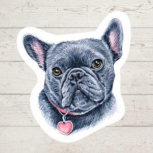 3 x French bulldog Vinyl stickers, dog mom sticker, dog dad, dog lover gift, laptop sticker, bujo sticker, Bullet journal decal, watercolour