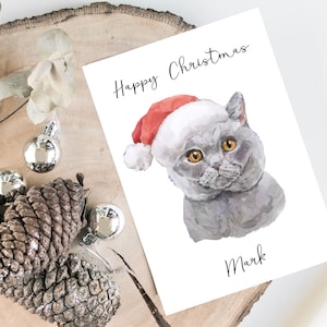 Carte de Noël britannique personnalisée British Shorthair Cat -Carte des amoureux des chats Carte de propriétaire de chat, Funny xmas x carte mas, Carte de propriétaire de chat, Carte de chat mignon