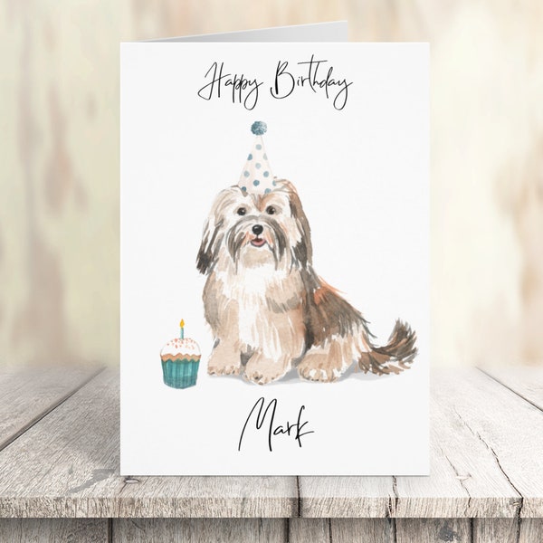 Personalisierte Havanese - Hund Geburtstagskarte - Hundeliebhaber Karte Hundebesitzer Karte, Hundeliebhaber Karte Hundebesitzer Karte Süße Hundekarte