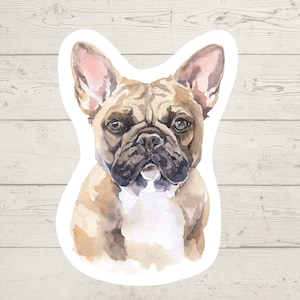 3 x naklejki winylowe z buldogiem francuskim, naklejka dla mamy psa, tata psa, prezent dla miłośnika psów, naklejka na laptopa, naklejka bujo, naklejka do dziennika Bullet, akwarela
