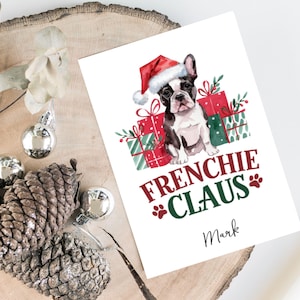 Personalisierte Französische Bulldogge - Hundeweihnachtskarte -Hundeliebhaber Karte Karte, lustige Weihnachtskarte, Hundeliebhaber Karte, Hundebesitzer Karte Süße Hunde Karte