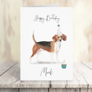 Personalisierte Beagle - Hund Geburtstagskarte - Hundeliebhaber Karte Hundebesitzer Karte, Hundeliebhaber Karte Hundebesitzer Karte Niedliche Hundekarte