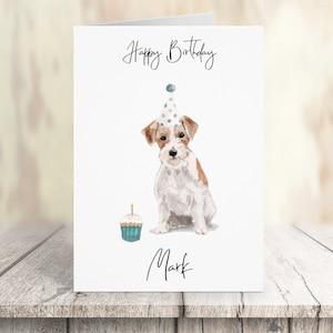 Personalisierte Wire Haired Jack Russell - Hunde Geburtstagskarte - Hundeliebhaber Karte Hundebesitzer Karte, Hundeliebhaber Karte Hundebesitzer Karte Süße Hundekarte