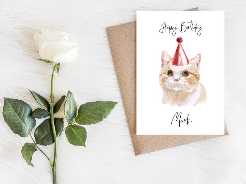 Personalised Munchkin Cat Birthday card Cat lovers card Cat owner card, Funny birthday card, Cat owner card, Cute cat card image 5