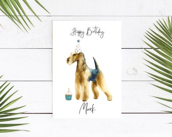 Personalisierte Airedale terrier - Geburtstagskarte Für Hundeliebhaber - Karte Hundebesitzer , Hundeliebhaber Karte Hundebesitzer