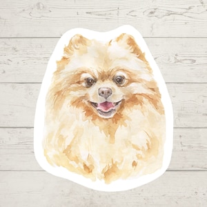 3 x Pomeranian Vinyl stickers, dog mum sticker dog dad, dog lover gift, laptop sticker, bujo sticker, Bullet journal decal, watercolour