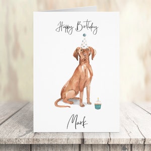 Vizsla hongrois personnalisé - carte d’anniversaire de chien - carte d’amour de chien carte de propriétaire de chien, carte d’amour de chien carte de propriétaire de chien carte de chien mignon