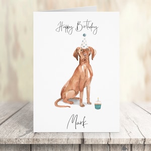 Vizsla hongrois personnalisé - carte d’anniversaire de chien - carte d’amour de chien carte de propriétaire de chien, carte d’amour de chien carte de propriétaire de chien carte de chien mignon