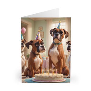 Lustige Boxer Geburtstag Card Pack Lustige Hunde Illustrationen Verschiedene Designs Multipack von 5 Grußkarten Dog Lover Cards Bundle