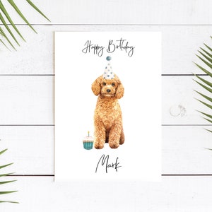 Poodle personalizado - cartão de aniversário de cachorro - cartão de amantes de cachorro cartão de dono de cachorro, cartão de amante de cachorro cartão de dono de cachorro Cartão bonito de cachorro