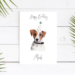 Personalizzato Jack Russell - cane Biglietto di compleanno - Carta per gli amanti dei cani Carta del proprietario del cane, Carta del proprietario del cane Della carta del cane Carino