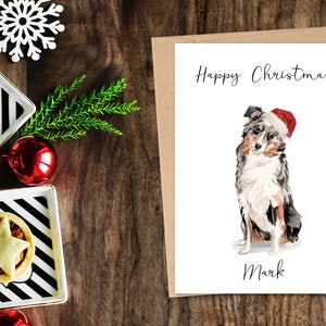 Personalisierte Australian Shepherd- Hunde Weihnachtskarte - Hundeliebhaber Karte, Lustige Weihnachtskarte, Hundeliebhaber Karte, Hundebesitzer Karte Süße Hundekarte