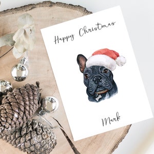 Personalisierte Französische Bulldogge - Hund Weihnachtskarte -Hundeliebhaber Karte Karte, lustige Weihnachtskarte, Hundeliebhaber Karte, Hundebesitzer Karte Niedliche Hundekarte