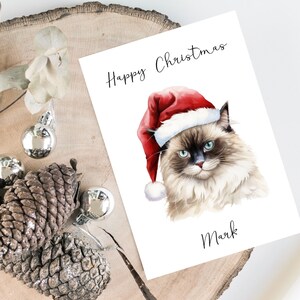 Ragdoll personnalisé - Carte de Noël pour chat -Carte pour les amoureux des chats Carte de propriétaire de chat, Carte de Noël drôle, Carte d’amant de chat, Carte de propriétaire de chat, Carte de chat mignon