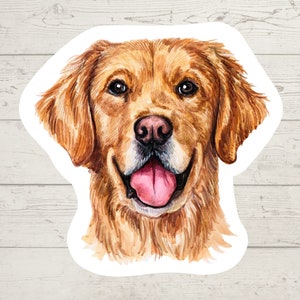 3 x Golden Retriever Vinyl stickers, dog mom sticker, dog lover gift, laptop sticker, bujo sticker, Bullet journal decal, watercolour