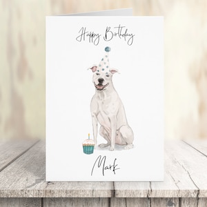 Staffordshire terrier américain personnalisé - carte d’anniversaire de chien - carte d’amour de chien carte de propriétaire de chien, carte d’amour de chien carte de propriétaire de chien carte de chien mignon