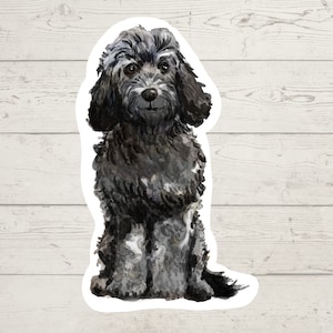 3 x black Cockapoo dog Vinyl stickers, dog mom sticker, dog dad, dog lover gift, laptop sticker, bujo sticker, Bullet journal decal,