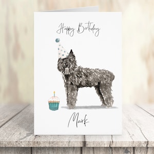 Bouvier des Flandres personnalisé - carte d’anniversaire de chien - carte d’amour de chien carte de propriétaire de chien, carte d’amour de chien carte de propriétaire de chien carte de chien mignon