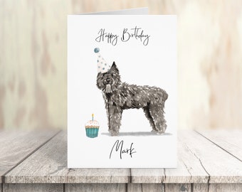 Bouvier des Flandres personnalisé - carte d’anniversaire de chien - carte d’amour de chien carte de propriétaire de chien, carte d’amour de chien carte de propriétaire de chien carte de chien mignon