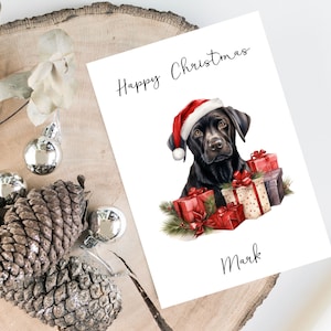 Personalisierte schwarze Labrador - Hundeweihnachtskarte -Hundeliebhaber-Karte Karte, lustige Weihnachtskarte, Hundeliebhaber-Karte, Hundebesitzer-Karte Süße Hundekarte