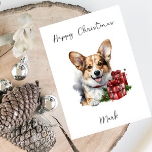 パーソナライズされたコーギー - 犬のクリスマスカード - 犬好きのカード、面白いクリスマスカード、犬好きのカード、犬の飼い主のカード、かわいい犬のカード
