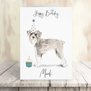 Personalisierte Schnauzer - Hunde Geburtstagskarte - Hundeliebhaber Karte Hundebesitzer Karte, Hundeliebhaber Karte Hundebesitzer Karte Niedliche Hundekarte