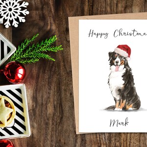 Personalisierter Berner Berghund - Hunde Weihnachtskarte - Hundeliebhaber Karte, Lustige Weihnachtskarte, Hundeliebhaber Karte, Hundebesitzer Karte Süße Hundekarte