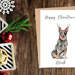 Personalisierte Australischer Rinderhund - Hunde Weihnachtskarte - Hundeliebhaber Karte, Lustige Weihnachtskarte, Hundeliebhaber Karte, Hundebesitzer Karte Süße Hundekarte