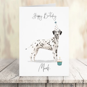 Dálmata personalizado - perro Tarjeta de cumpleaños -tarjeta de amantes de los perros tarjeta de dueño de perro, tarjeta de amante de perro tarjeta de dueño de perro Linda tarjeta de perro