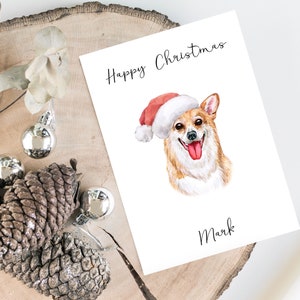 Carte de Noël personnalisée Corgi- Dog -carte de carte d’amoureux de chien, carte de Noël drôle, carte d’amant de chien, carte de propriétaire de chien Carte de chien mignonne