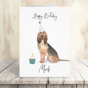 Gepersonaliseerde BloodHound Blood Hound - hond Verjaardagskaart -hondenliefhebbers kaart hond eigenaar kaart, hond lover kaart hond eigenaar kaart Leuke hond kaart