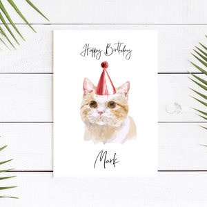 Personalised Munchkin Cat Birthday card Cat lovers card Cat owner card, Funny birthday card, Cat owner card, Cute cat card image 1