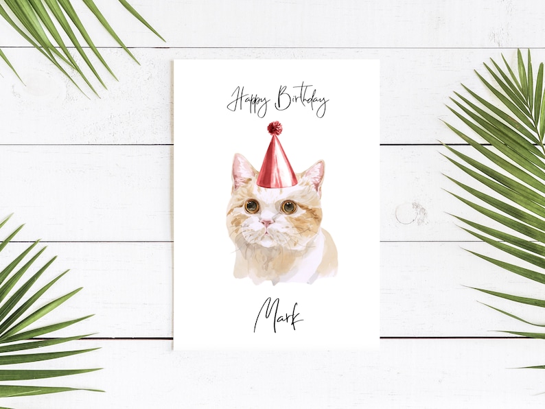 Personalised Munchkin Cat Birthday card Cat lovers card Cat owner card, Funny birthday card, Cat owner card, Cute cat card image 1