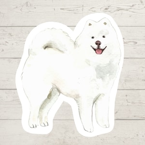 3 x autocollants en vinyle Samoyède, autocollant de maman chien, cadeau d'amant de chien, autocollant d'ordinateur portable, autocollant bujo, décalque de journal de balle, aquarelle